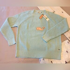 Vineyard Vines Fisherman Crewneck AQUA HAZE Sweater Large (16) BNWT M3